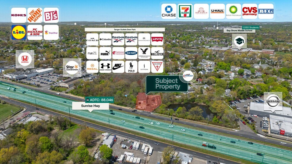 1501 Sunrise Hwy, Bay Shore, NY à vendre - Aérien – Image 3 sur 3