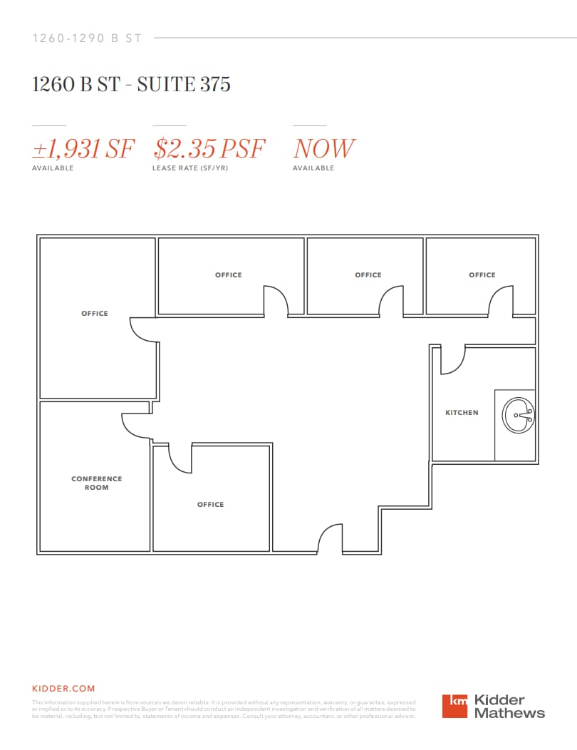 1290 B St, Hayward, CA à louer Plan d’étage– Image 1 sur 1