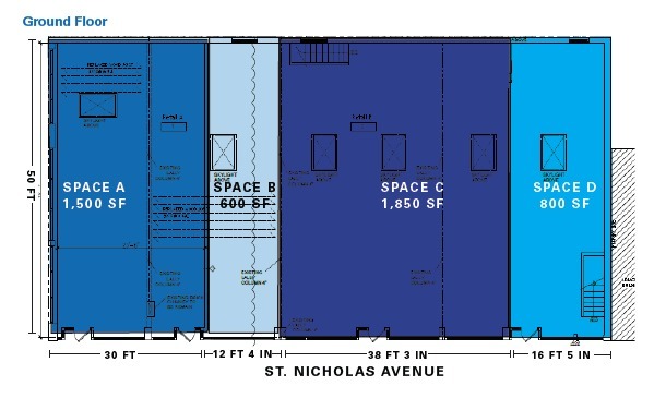 1588 1/2-1596 Saint Nicholas Ave, New York, NY à louer Plan d’étage– Image 1 sur 1
