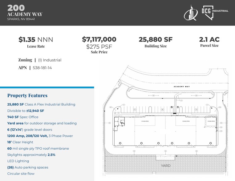 200 Academy Way, Sparks, NV à vendre - Photo de l’immeuble – Image 1 sur 6