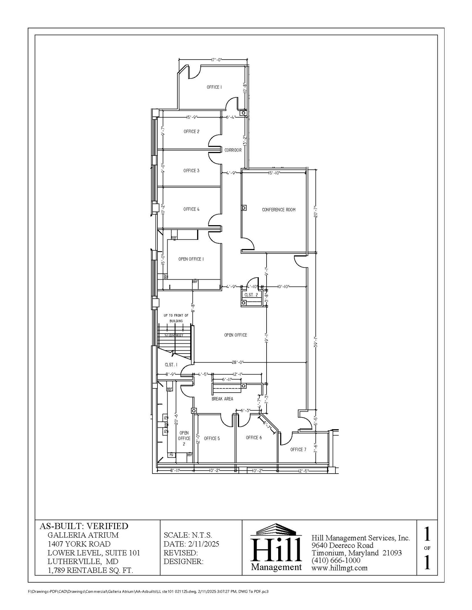 1407 York Rd, Lutherville, MD à louer Plan d’étage– Image 1 sur 1