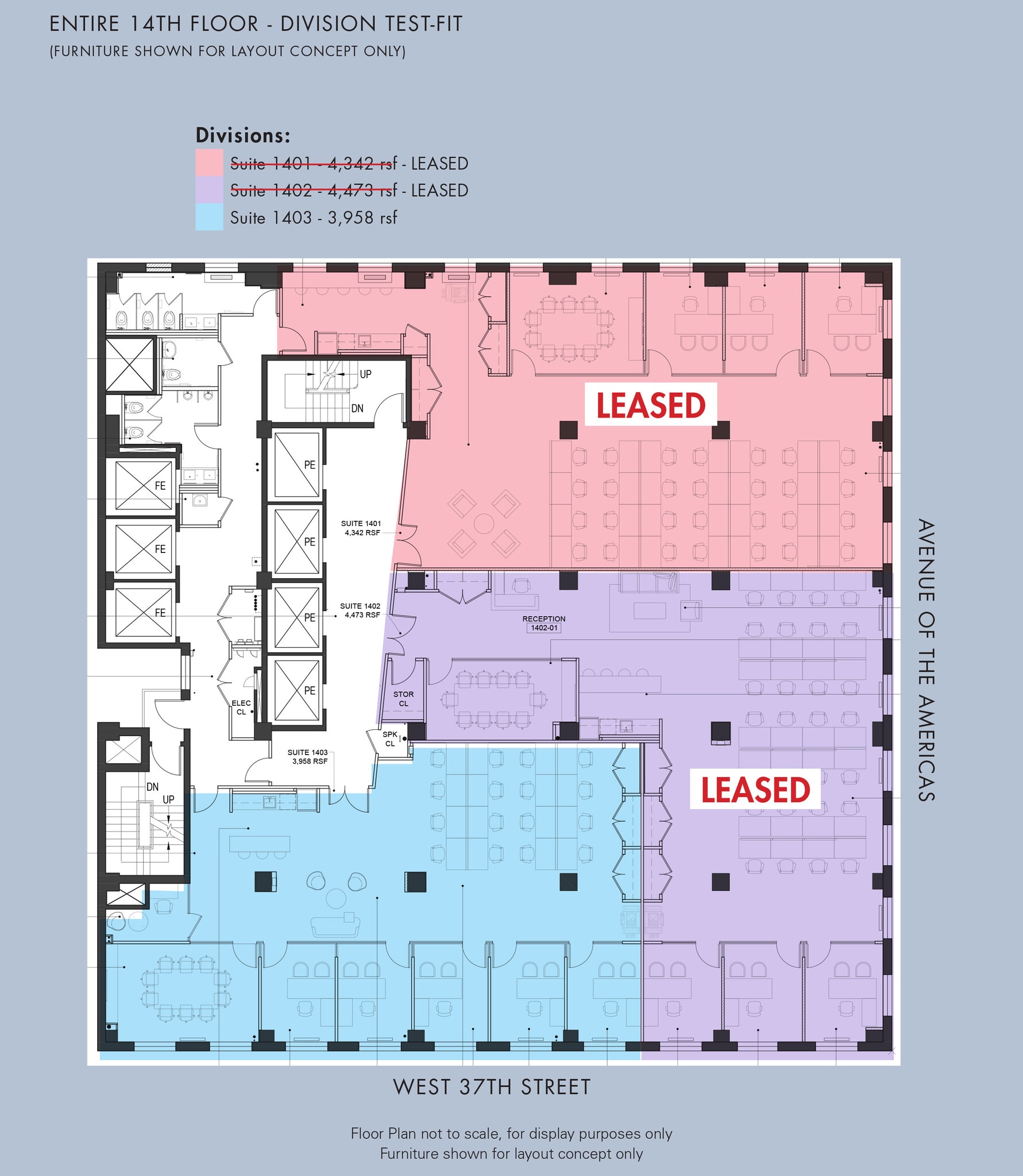 1001 6th Ave, New York, NY à louer Plan d’étage– Image 1 sur 3