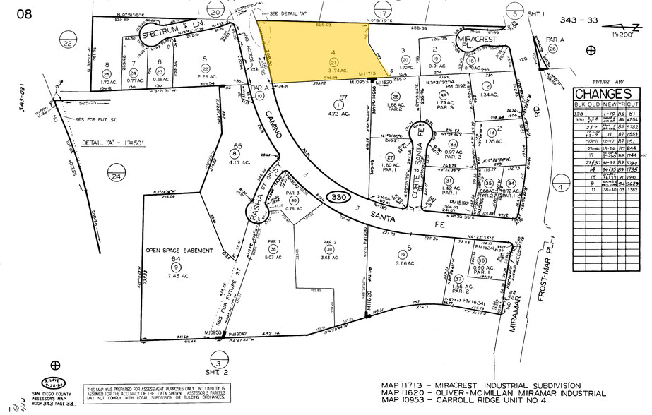 8525 Camino Santa Fe, San Diego, CA à louer - Plan cadastral – Image 2 sur 5