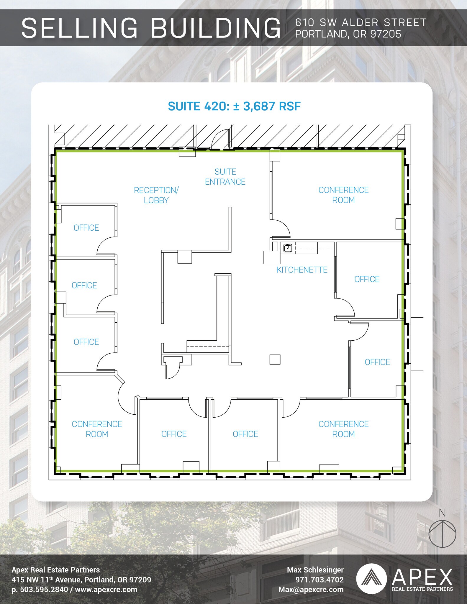 610 SW Alder St, Portland, OR à louer Plan d’étage– Image 1 sur 1