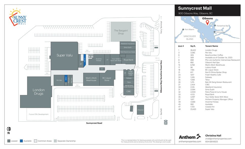 900 Gibsons Way, Gibsons, BC à louer - Plan de site – Image 2 sur 2