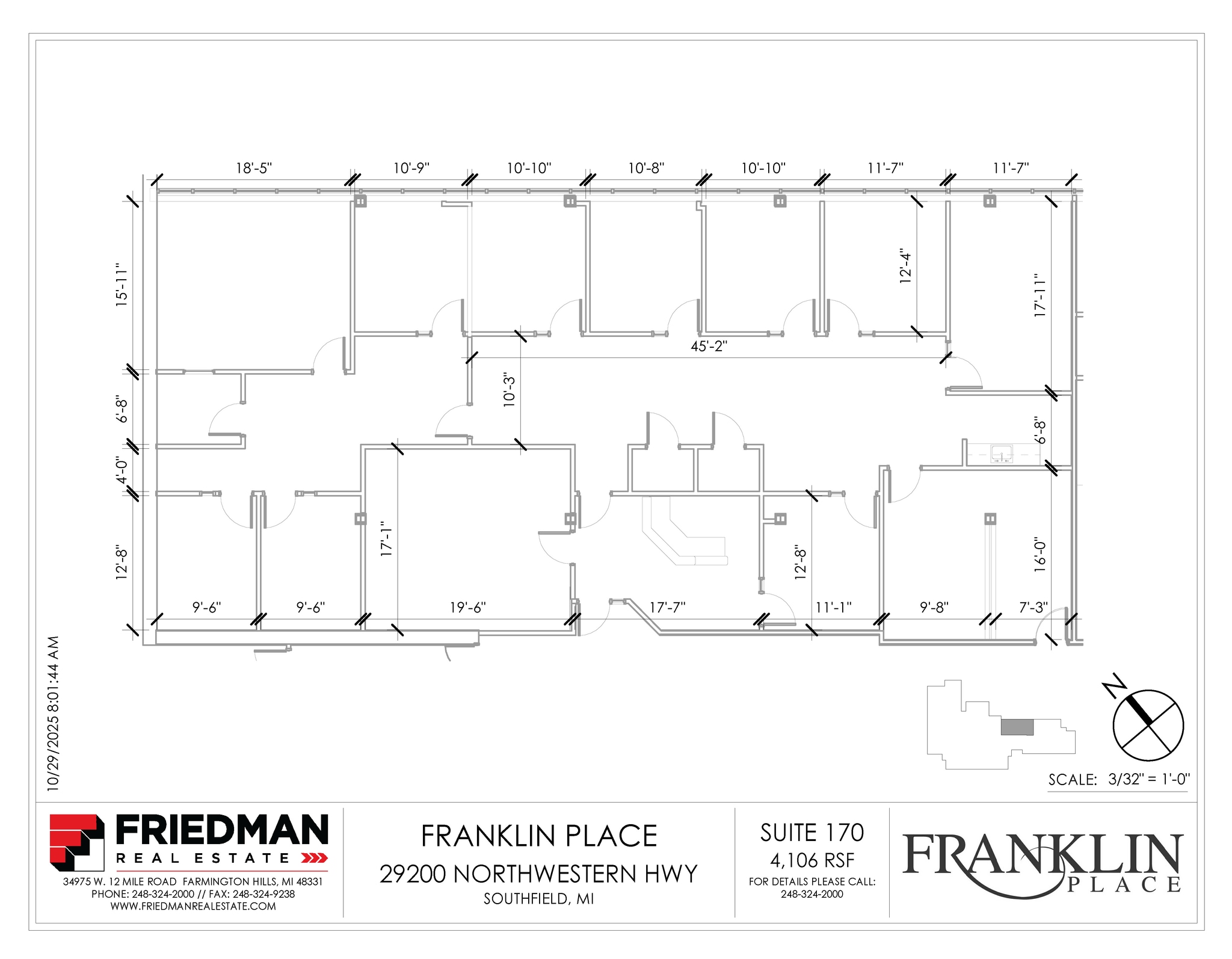 29200 Northwestern Hwy, Southfield, MI à louer Plan d’étage– Image 1 sur 2