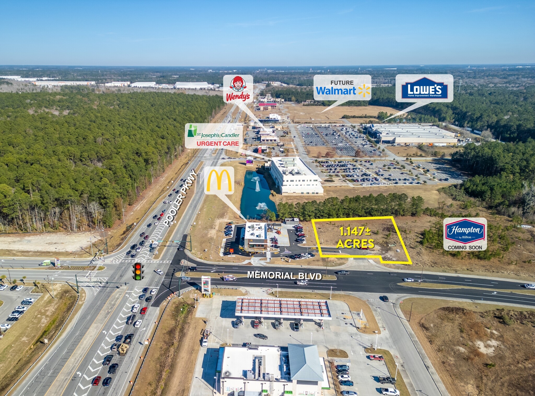 0 Memorial Boulevard, Pooler, GA à vendre Aérien– Image 1 sur 5