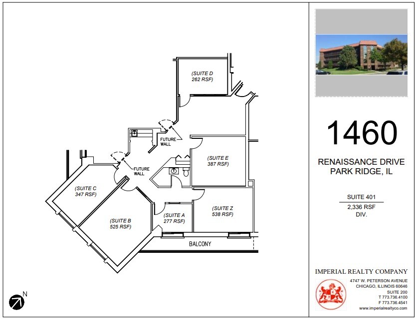 1460 Renaissance Dr, Park Ridge, IL à louer Plan d’étage– Image 1 sur 1