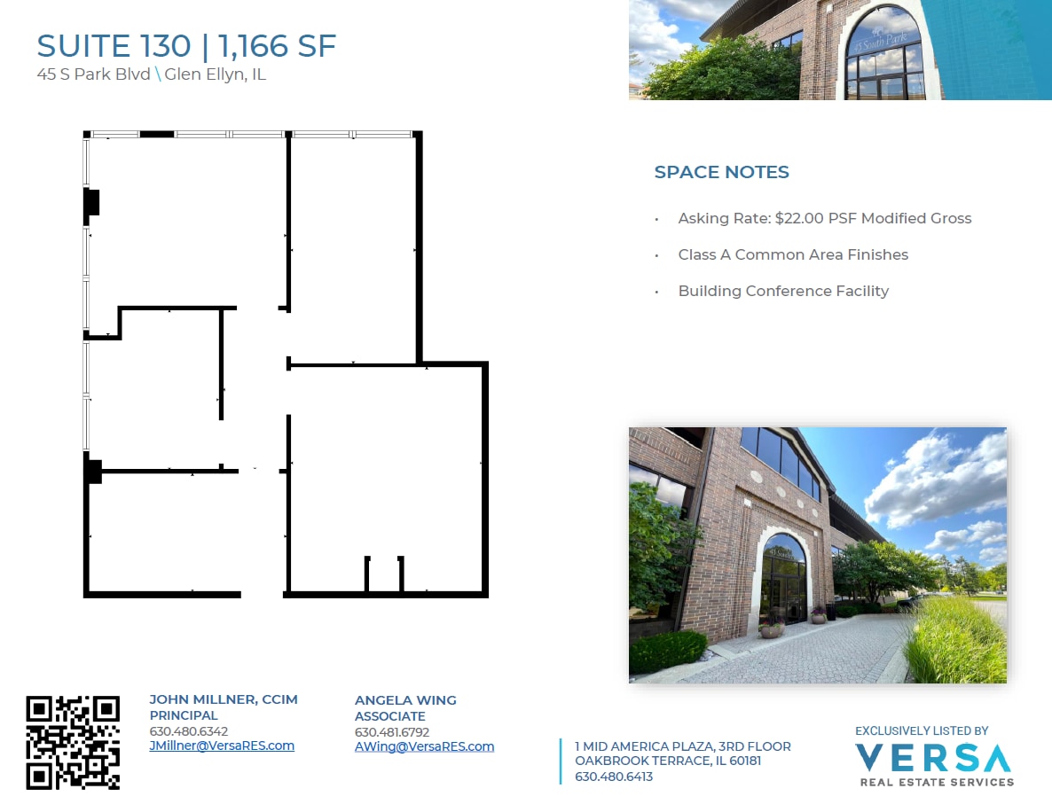 45 S Park Blvd, Glen Ellyn, IL à louer Plan d’étage– Image 1 sur 1