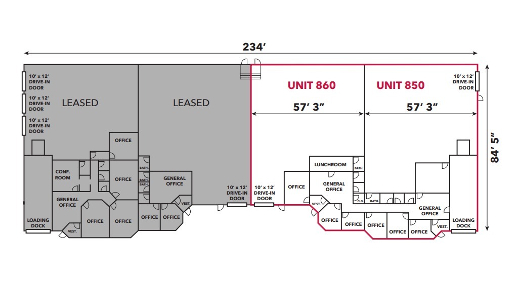 850-880 Church Rd, Elgin, IL à louer Plan d’étage– Image 1 sur 1