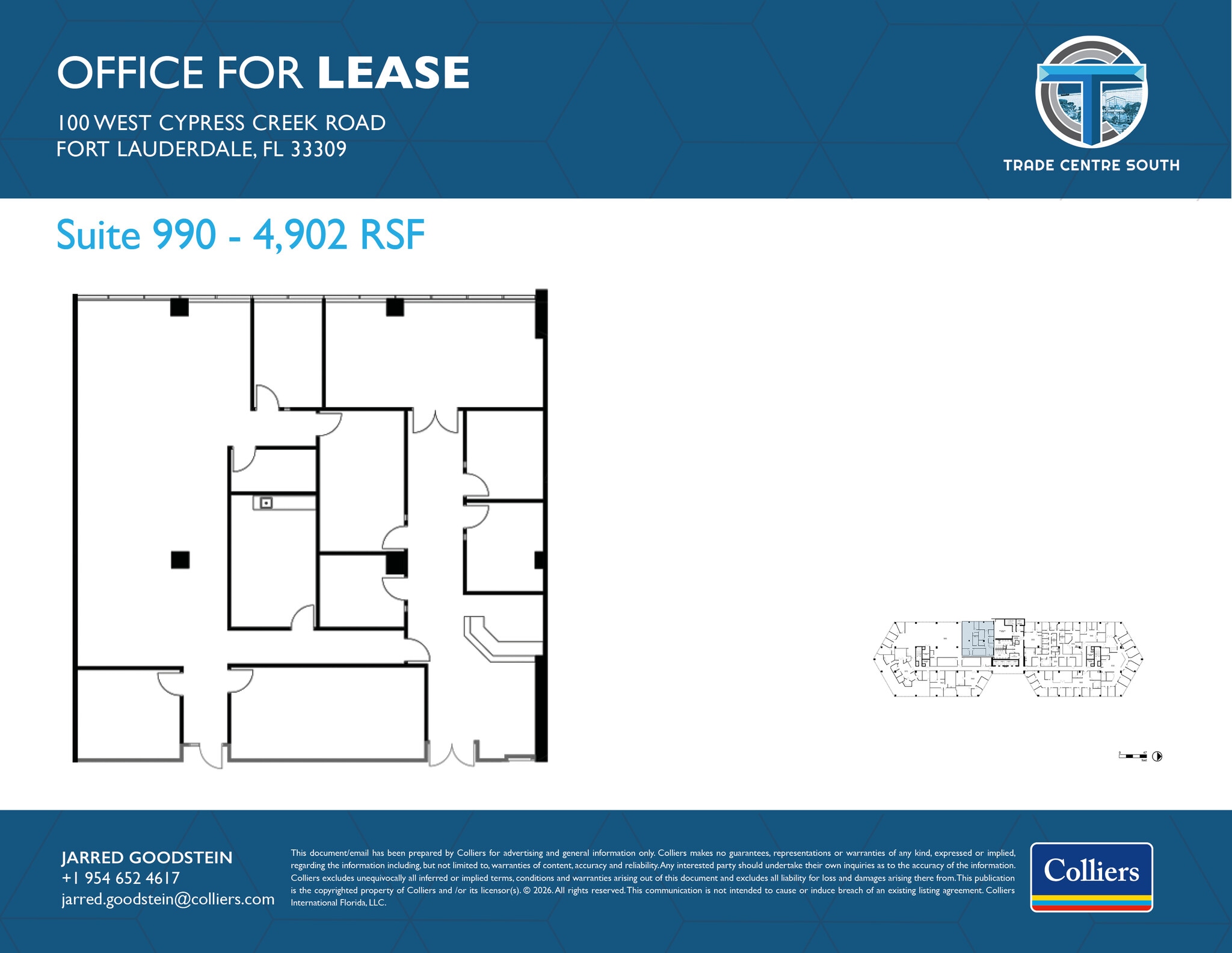 100 W Cypress Creek Rd, Fort Lauderdale, FL à louer Plan d’étage– Image 1 sur 1