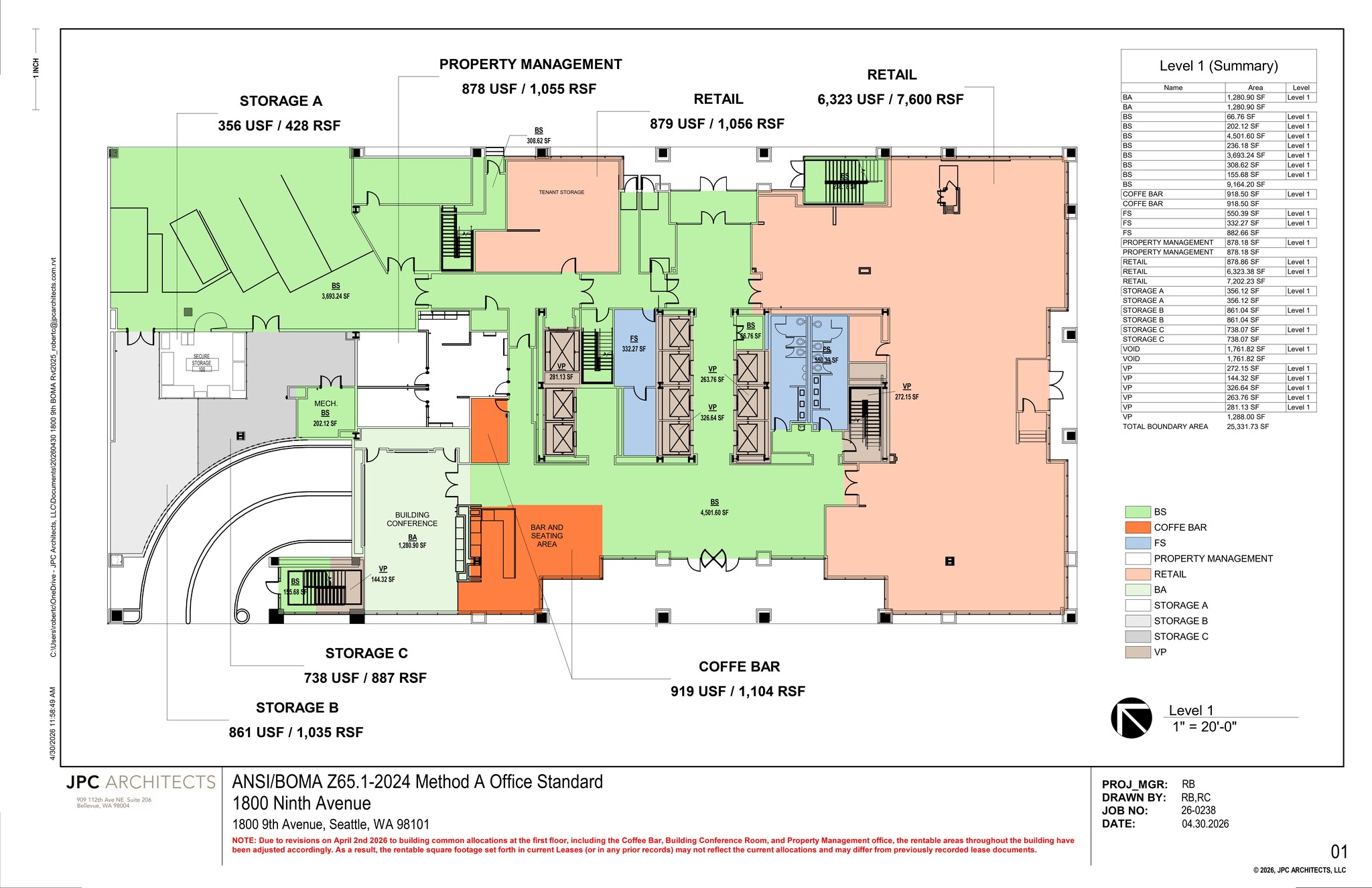 1800 9th Ave, Seattle, WA à louer Plan de site– Image 1 sur 1