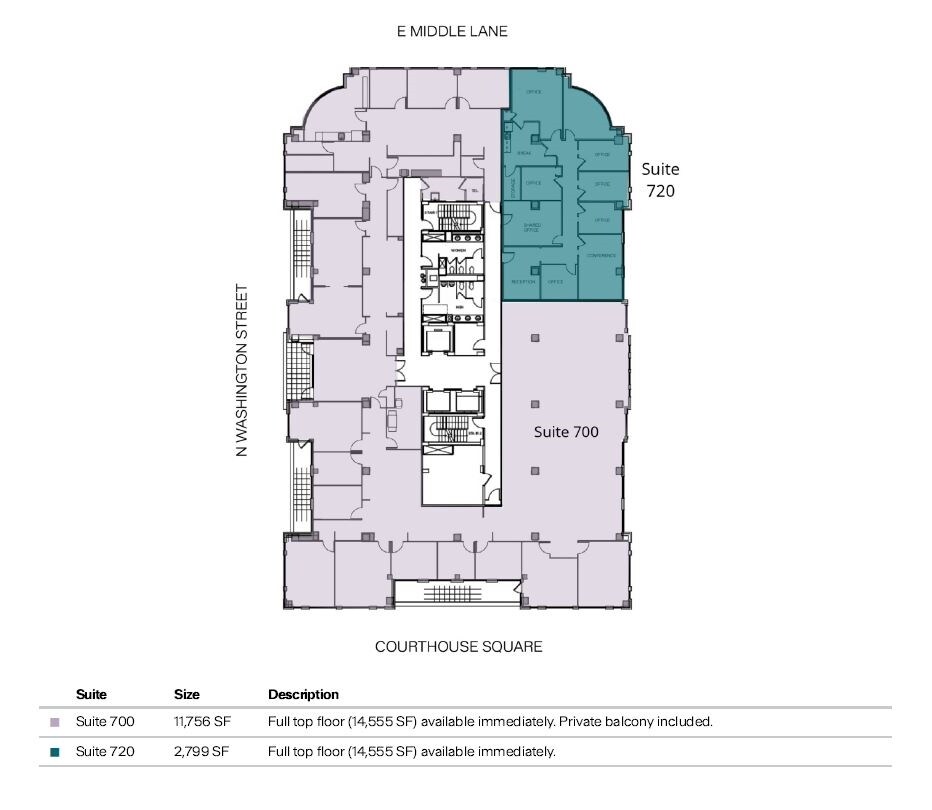 11 N Washington St, Rockville, MD à louer Plan d’étage– Image 1 sur 2