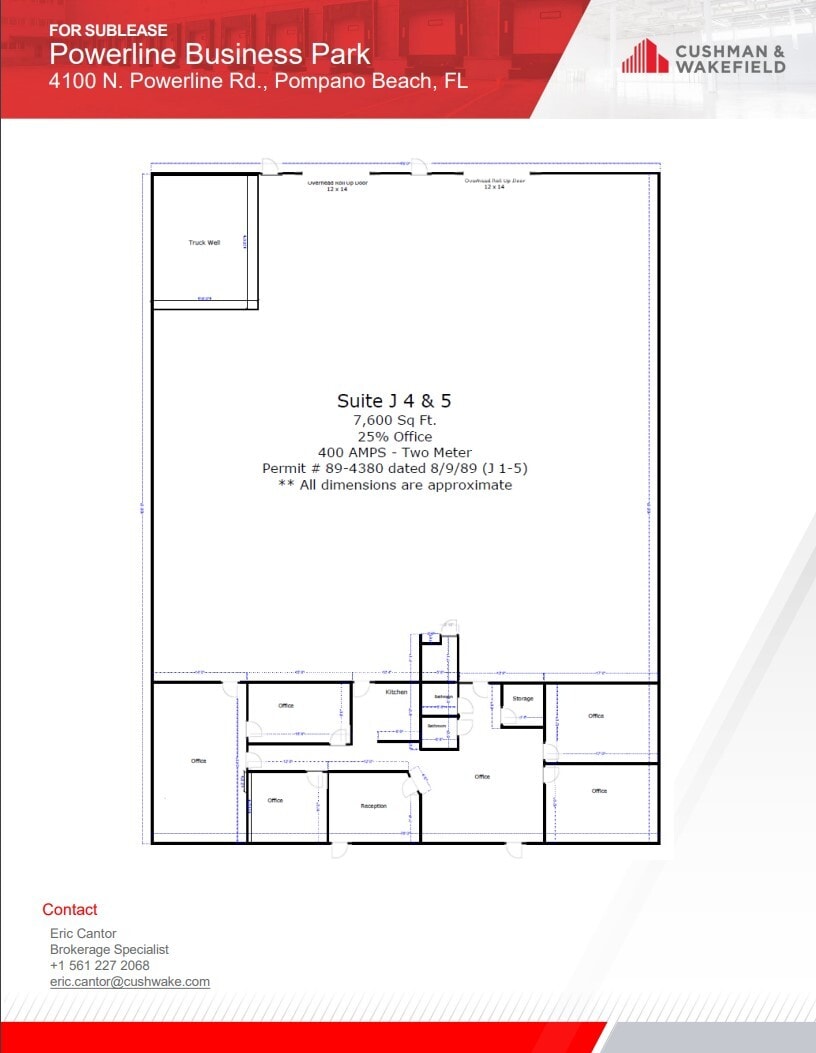 4100 N Powerline Rd, Pompano Beach, FL à louer Plan d’étage– Image 1 sur 1