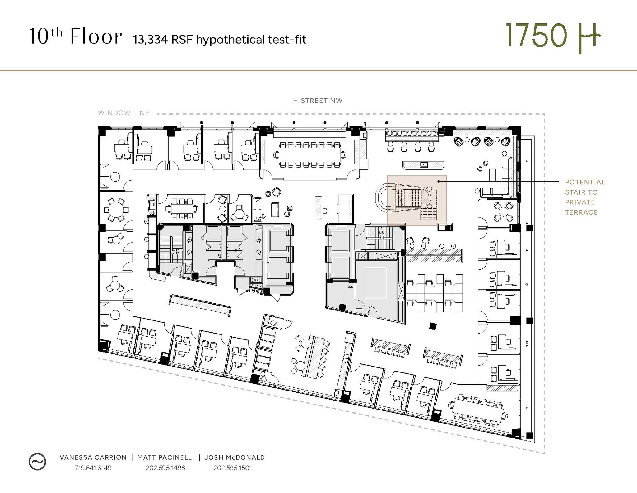 1750 H St NW, Washington, DC à louer Plan d’étage– Image 1 sur 10
