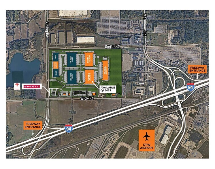 1 Vining Rd, Romulus, MI à louer - Plan de site – Image 1 sur 1