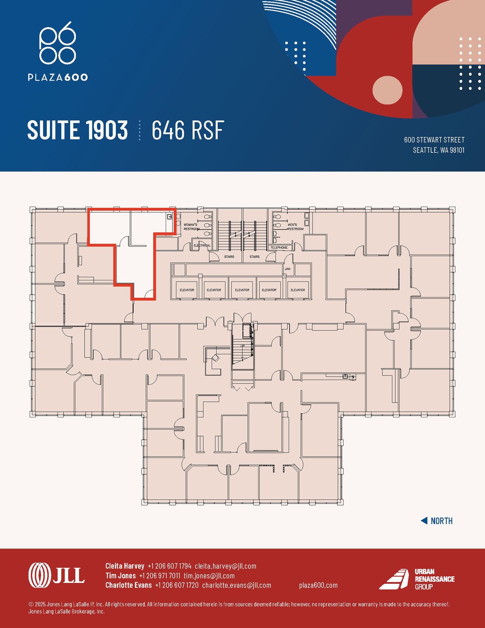 600 Stewart St, Seattle, WA à louer Plan d’étage– Image 1 sur 3