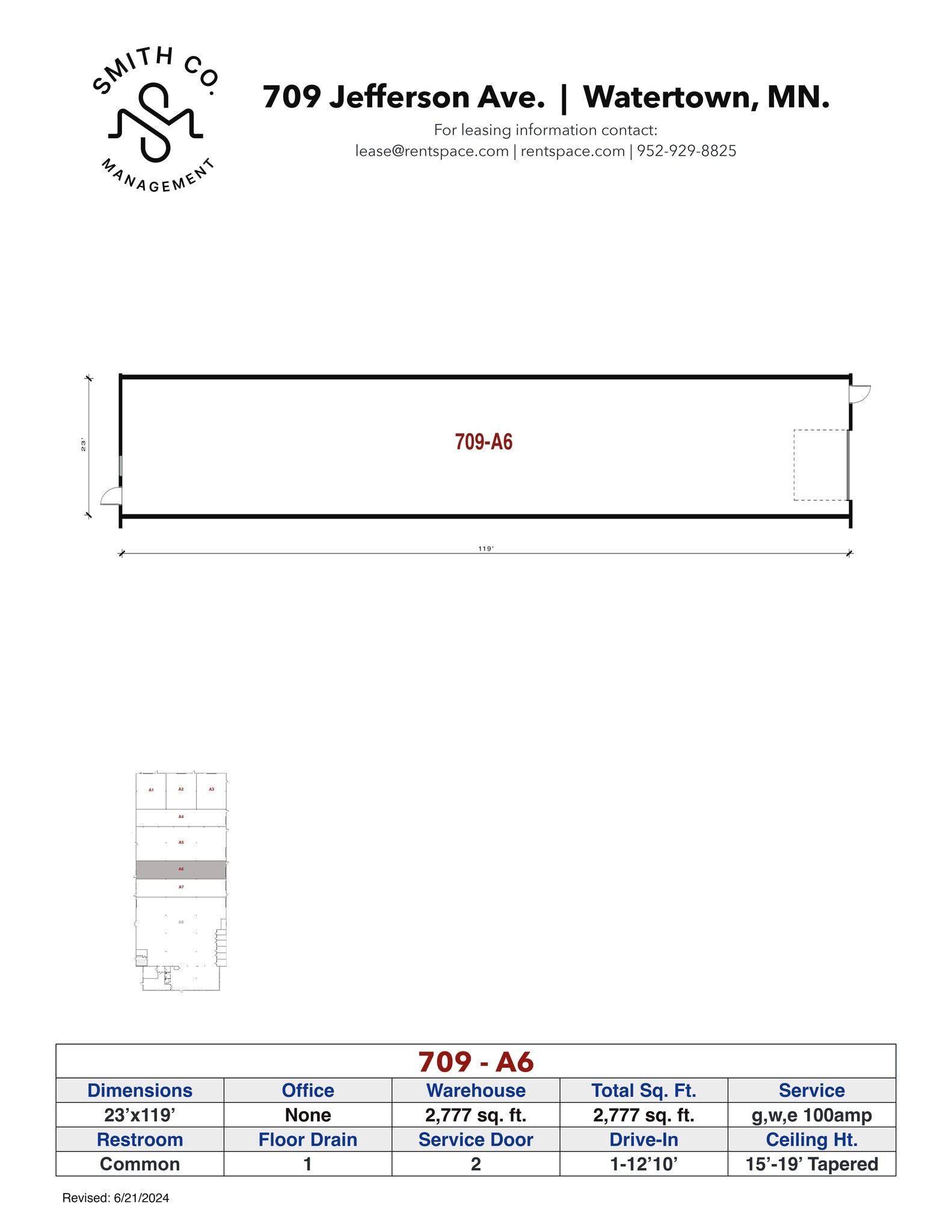 701-709 Jefferson Ave SW, Watertown, MN à louer Plan de site– Image 1 sur 1