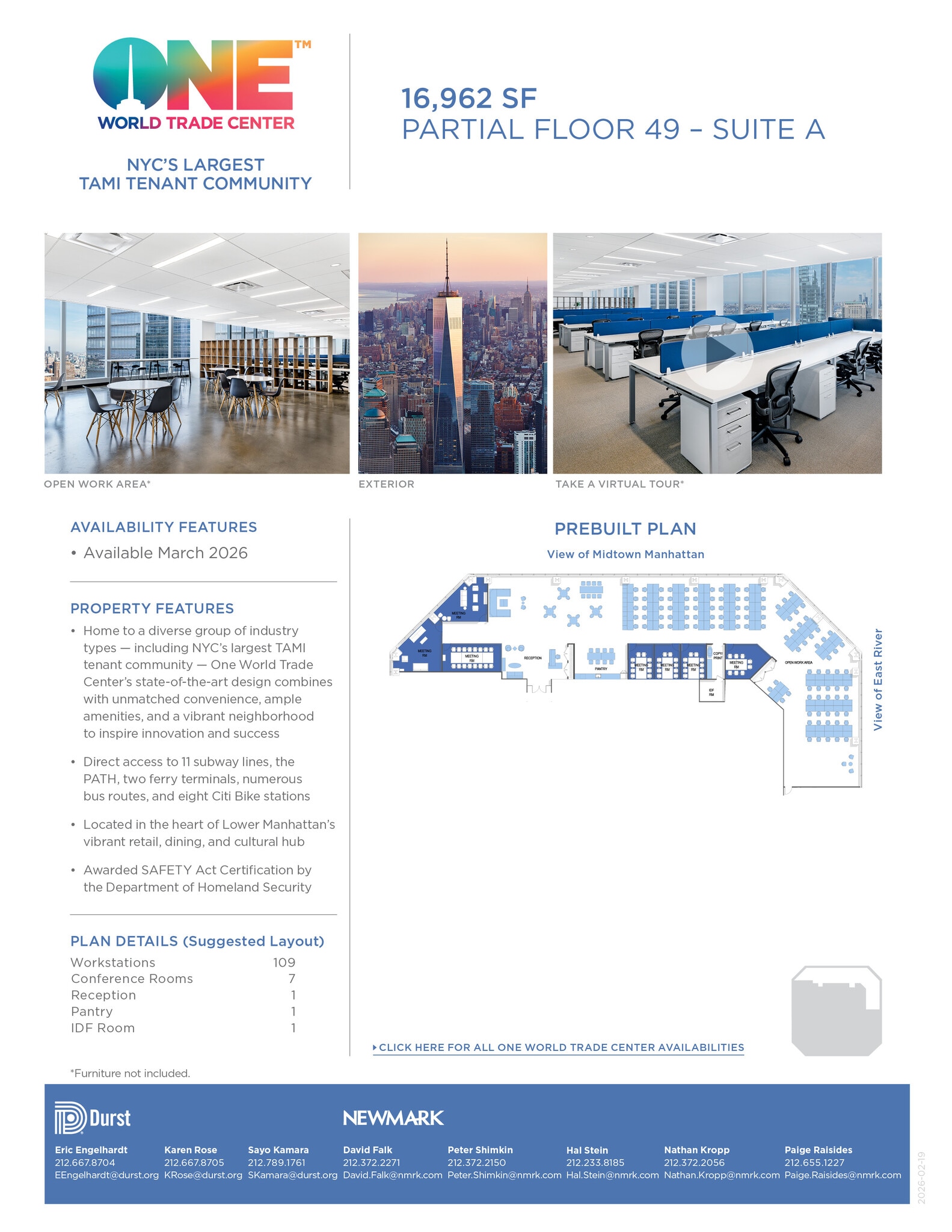 One World Trade Center, New York, NY à louer Photo intérieure– Image 1 sur 1