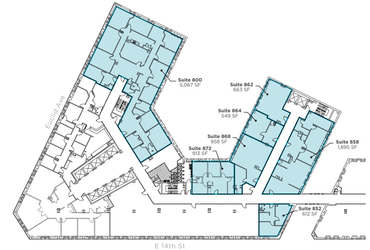 1400-1422 Euclid Ave, Cleveland, OH à louer Plan d’étage– Image 1 sur 1