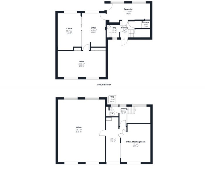 8-12 Station Rd, Chertsey à louer - Plan d’étage type – Image 2 sur 2