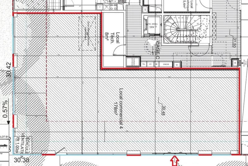 Local commercial dans Asnières-sur-Seine à louer - Plan d’étage – Image 2 sur 5