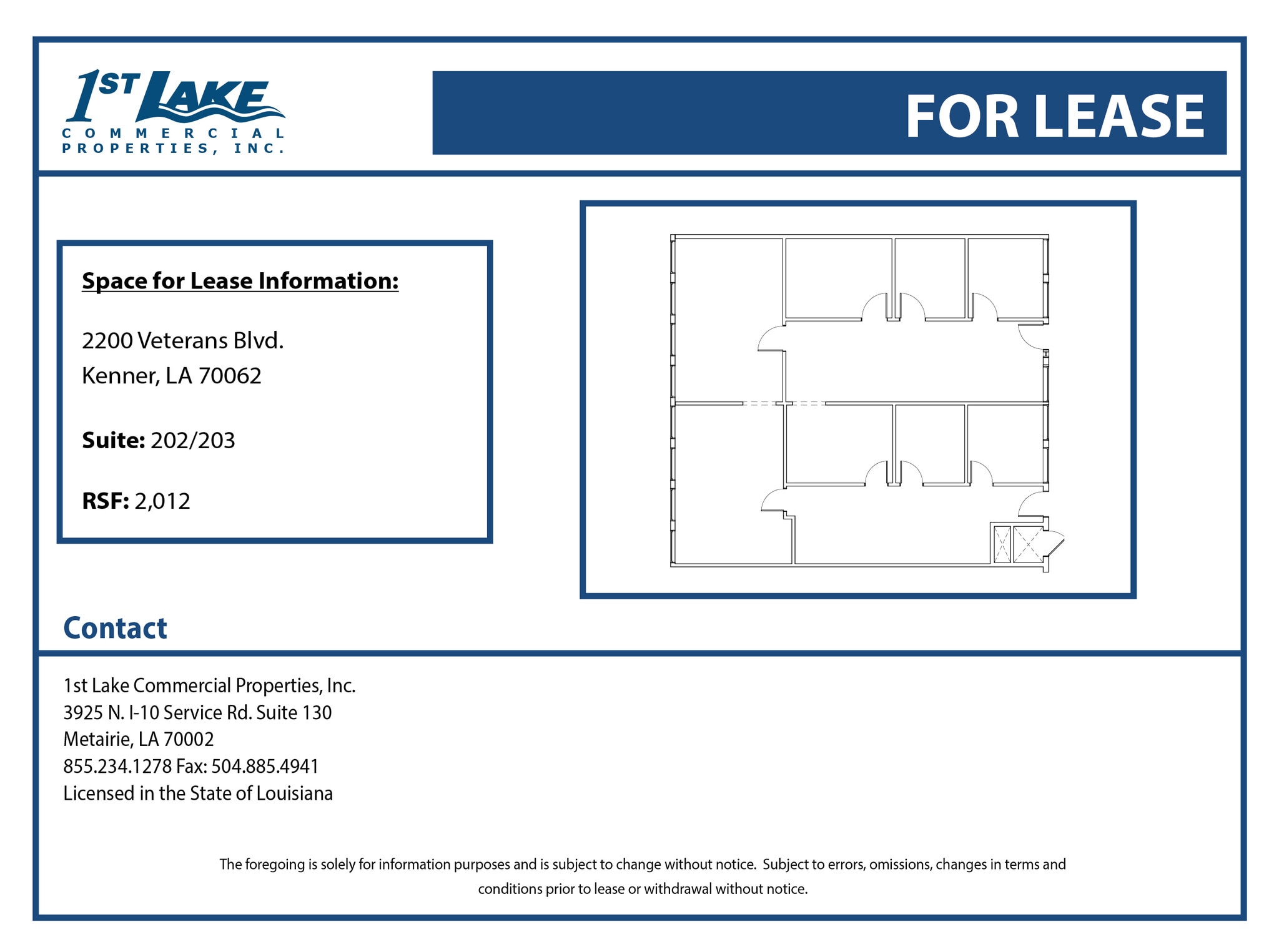 2200 Veterans Memorial Blvd, Kenner, LA à louer Plan d’étage– Image 1 sur 1