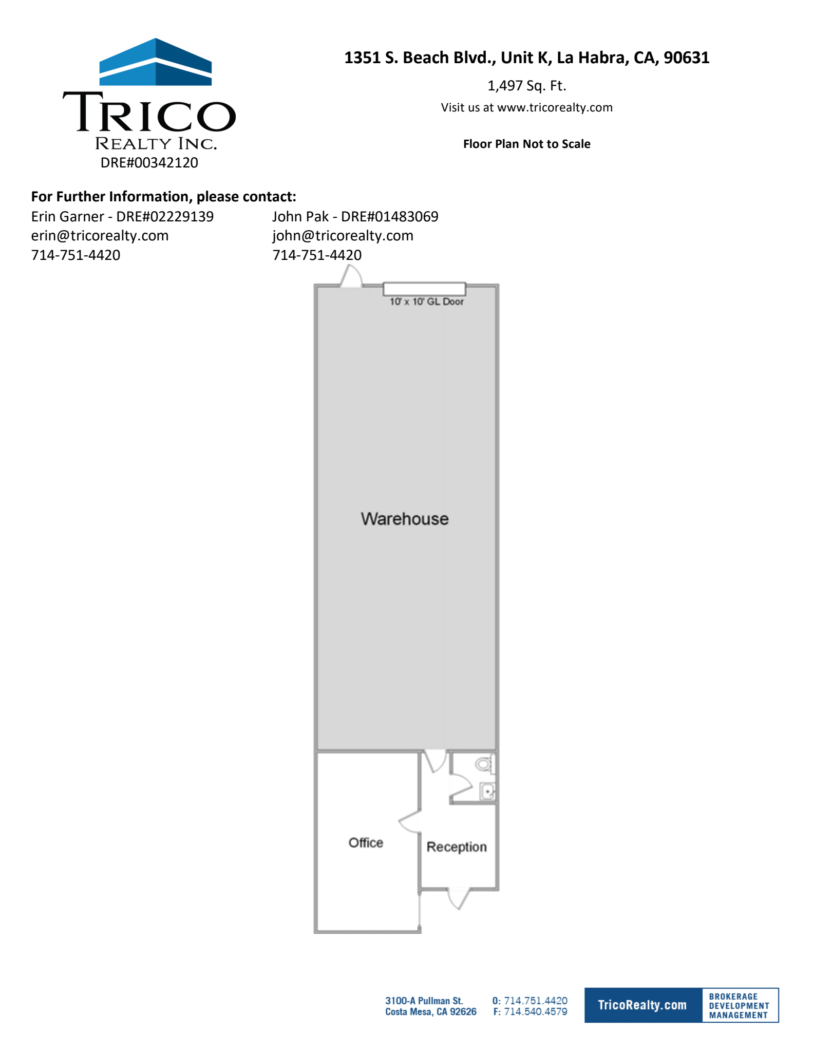1251-1401 S Beach Blvd, La Habra, CA à louer Plan d’étage– Image 1 sur 1