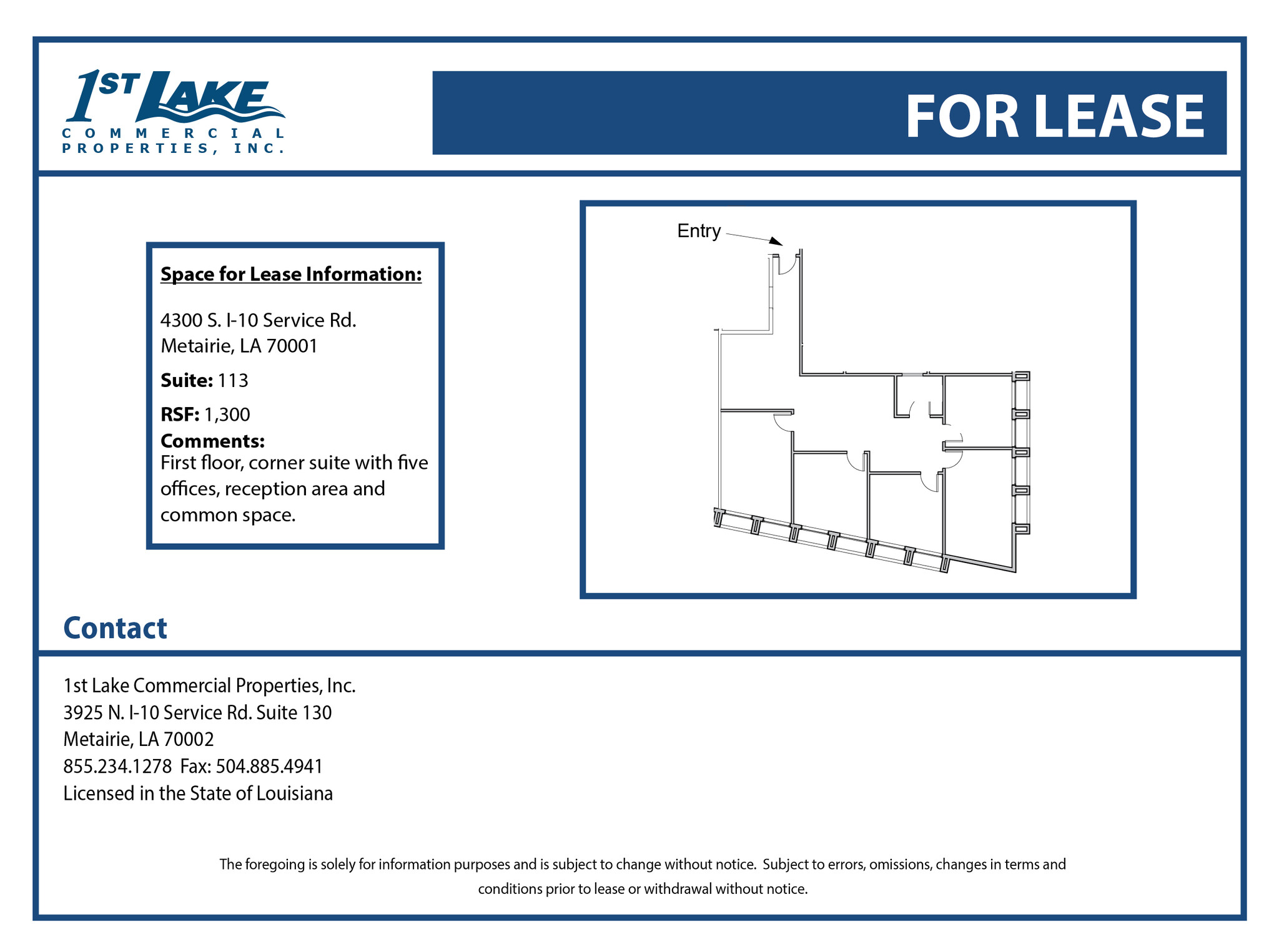 4300 S I-10 Service Rd, Metairie, LA à louer Plan d’étage– Image 1 sur 1
