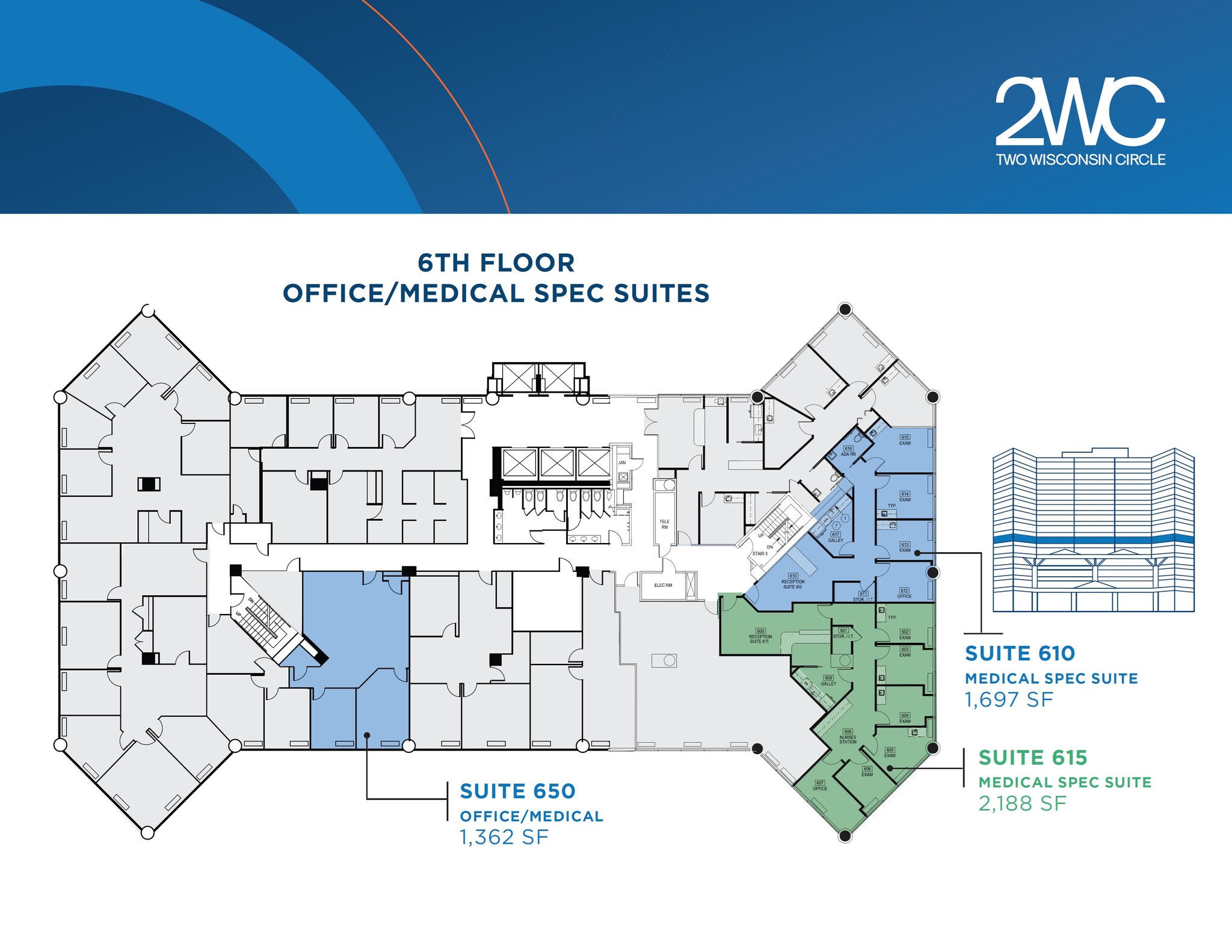 2 Wisconsin Cir, Chevy Chase, MD à louer Plan d’étage– Image 1 sur 1