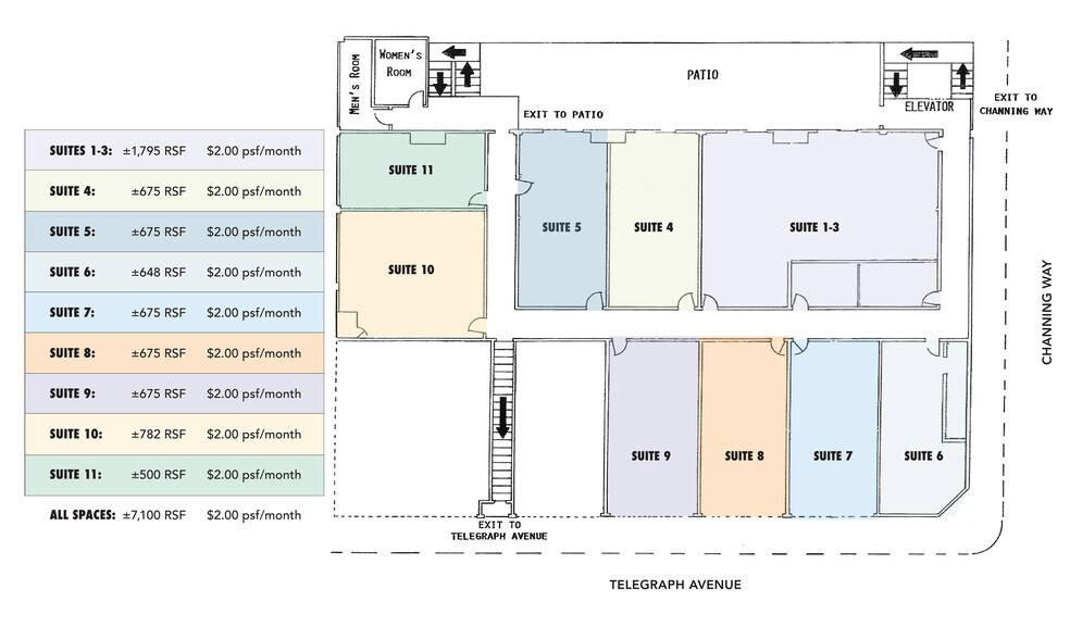 2505 Channing Way, Berkeley, CA à louer - Plan d’étage – Image 2 sur 20