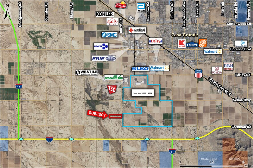 N of NWC Burris Road and Cornman Road, Casa Grande, AZ à vendre - Photo principale – Image 1 sur 3