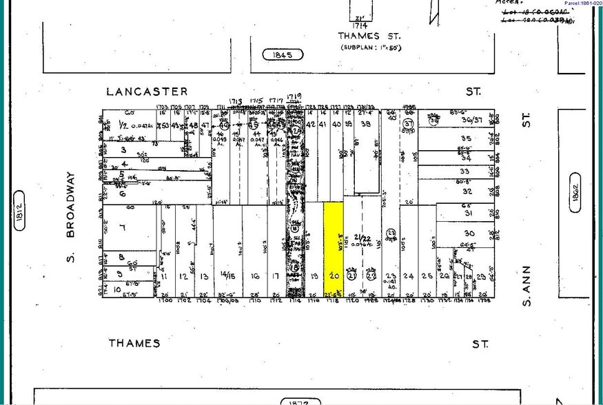 1718 Thames St, Baltimore, MD à louer - Plan cadastral – Image 2 sur 21