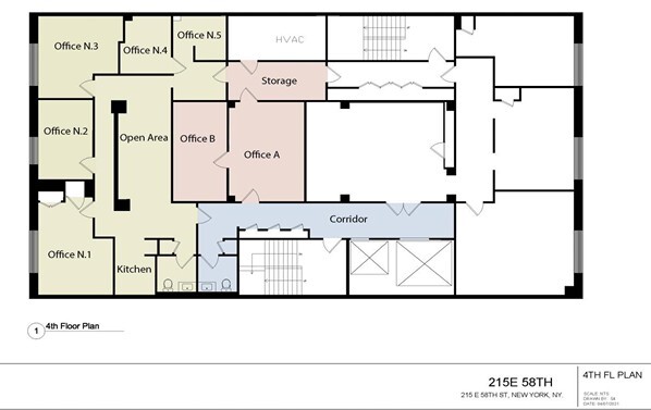 215 E 58th St, New York, NY à louer Plan d’étage– Image 1 sur 1