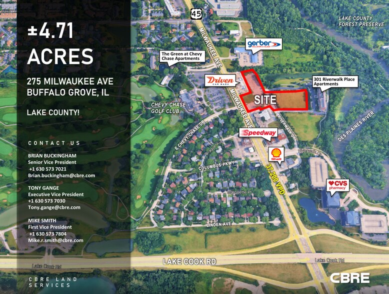 275 Milwaukee Ave, Buffalo Grove, IL à vendre - Aérien – Image 1 sur 2