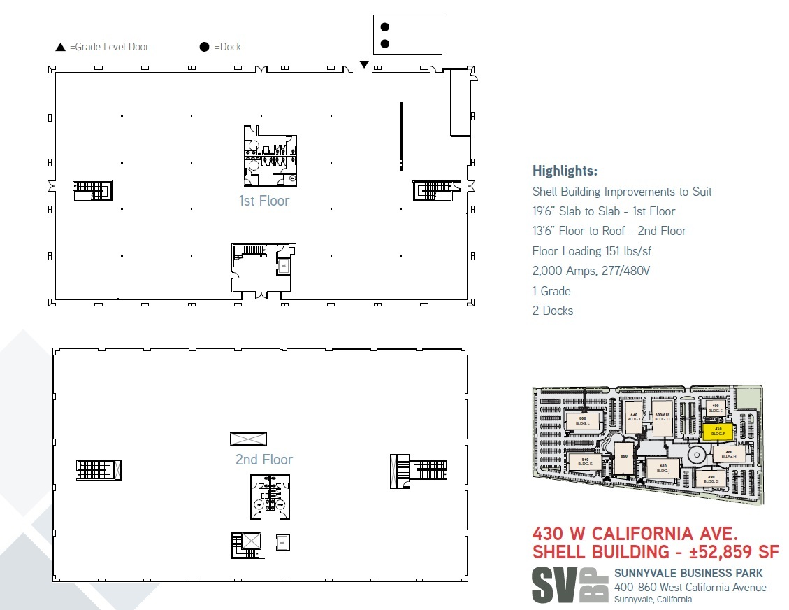 400 W California Ave, Sunnyvale, CA à louer Plan d’étage– Image 1 sur 2