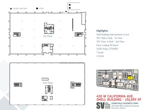 400 W California Ave, Sunnyvale, CA à louer Plan d’étage– Image 1 sur 2