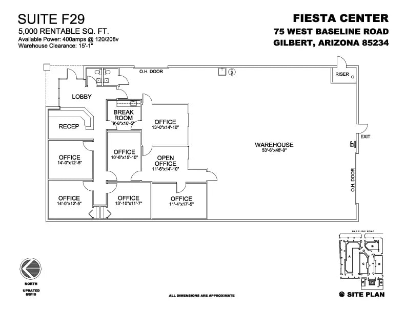 75 W Baseline Rd, Gilbert, AZ à louer Plan d’étage– Image 1 sur 1
