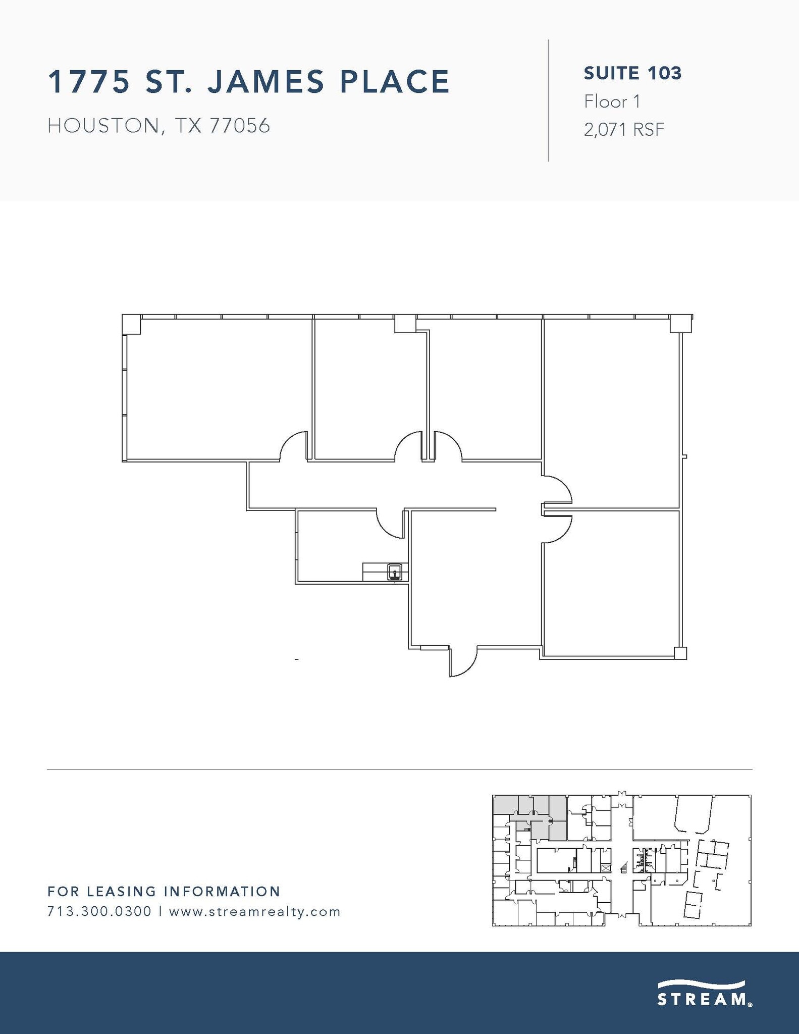 1775 St James Pl, Houston, TX à louer Plan d’étage– Image 1 sur 1