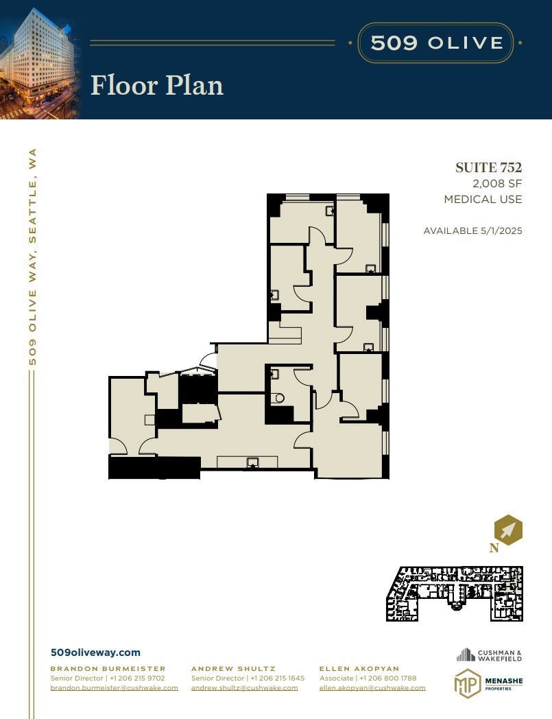 509 Olive Way, Seattle, WA à louer Plan d’étage– Image 1 sur 1