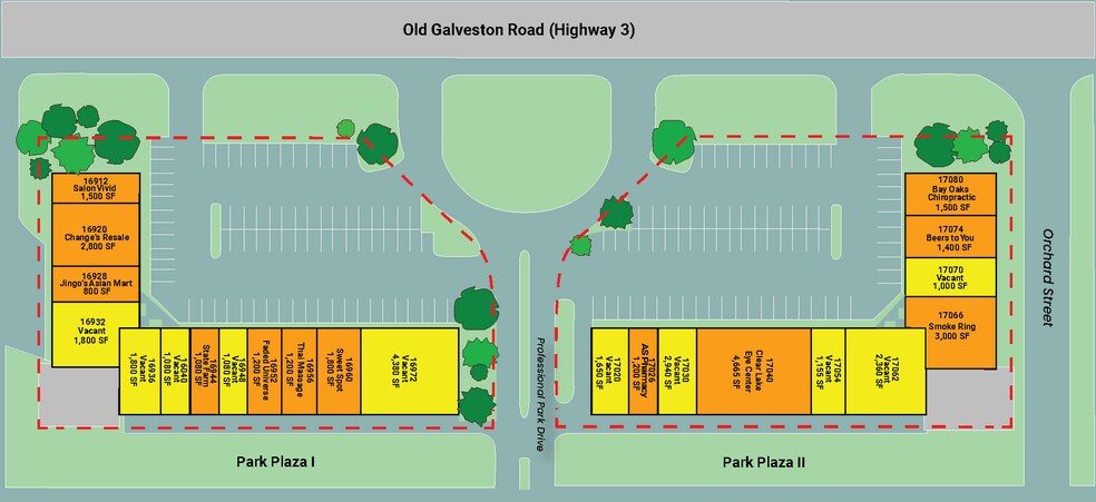 16912-16972 Old Galveston Rd, Webster, TX à louer - Plan de site – Image 2 sur 15
