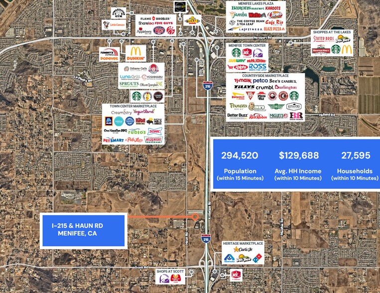 Haun Road & I-215, Menifee, CA à louer - Aérien – Image 1 sur 2