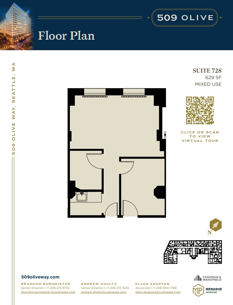 509 Olive Way, Seattle, WA à louer Plan d’étage– Image 1 sur 1