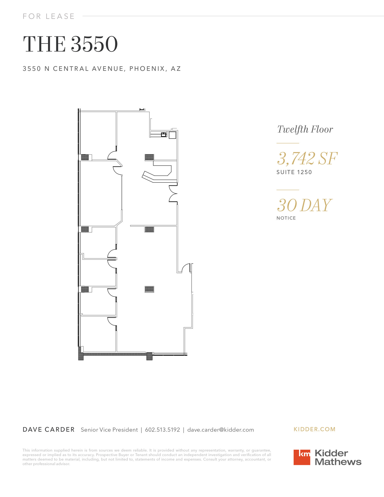 3550 N Central Ave, Phoenix, AZ à louer Plan d’étage– Image 1 sur 1