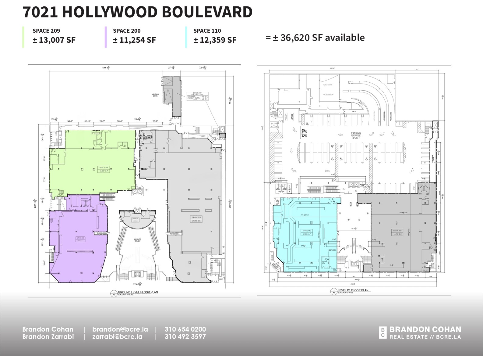 7021 Hollywood Blvd, Los Angeles, CA à louer Plan d’étage– Image 1 sur 1