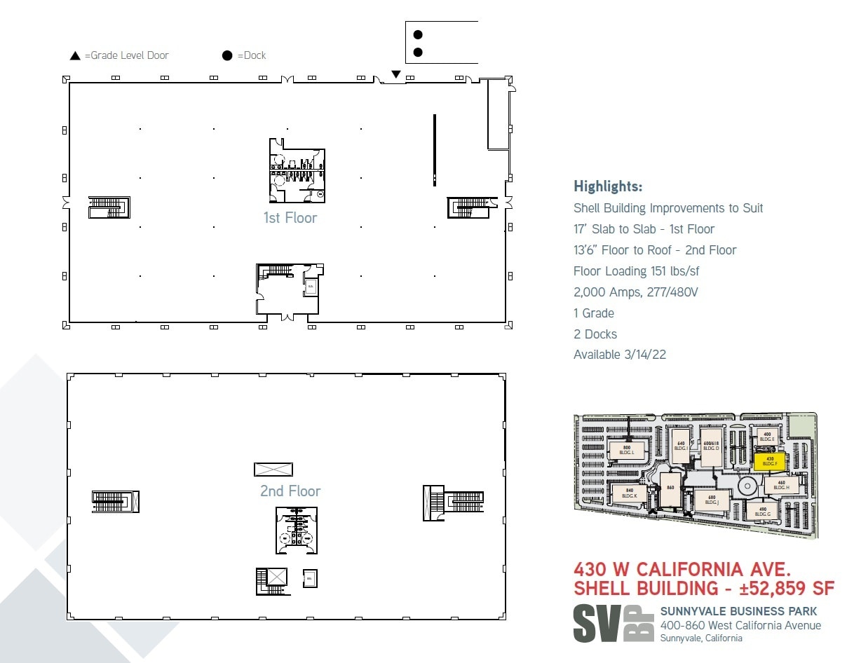 400 W California Ave, Sunnyvale, CA à louer Plan d’étage– Image 1 sur 1