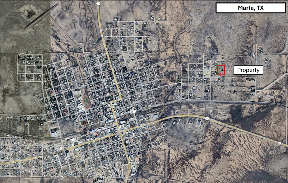 2.77 Acres off E. Murphy Street, Marfa, TX à vendre - Aérien – Image 2 sur 2