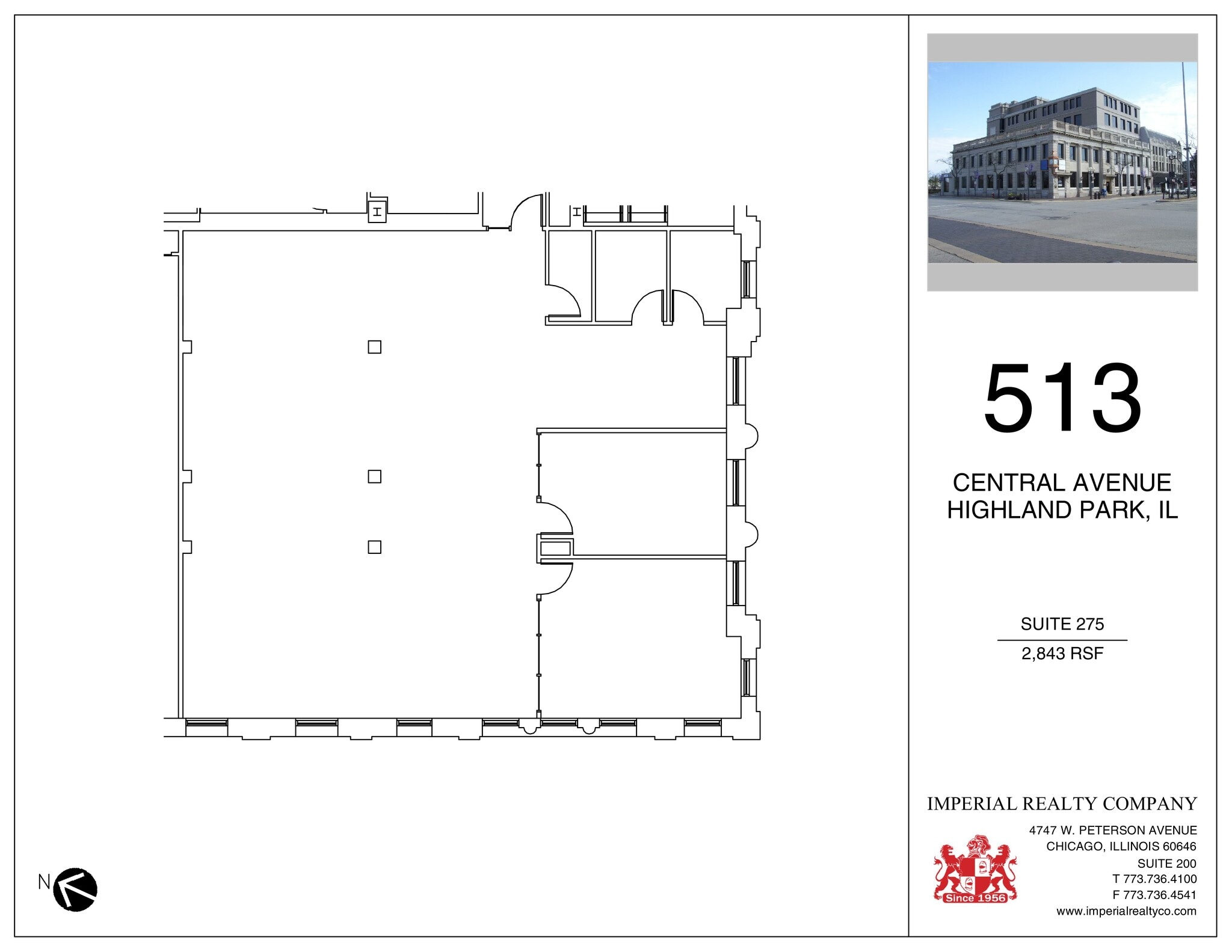 513 Central Ave, Highland Park, IL à louer Plan de site– Image 1 sur 2