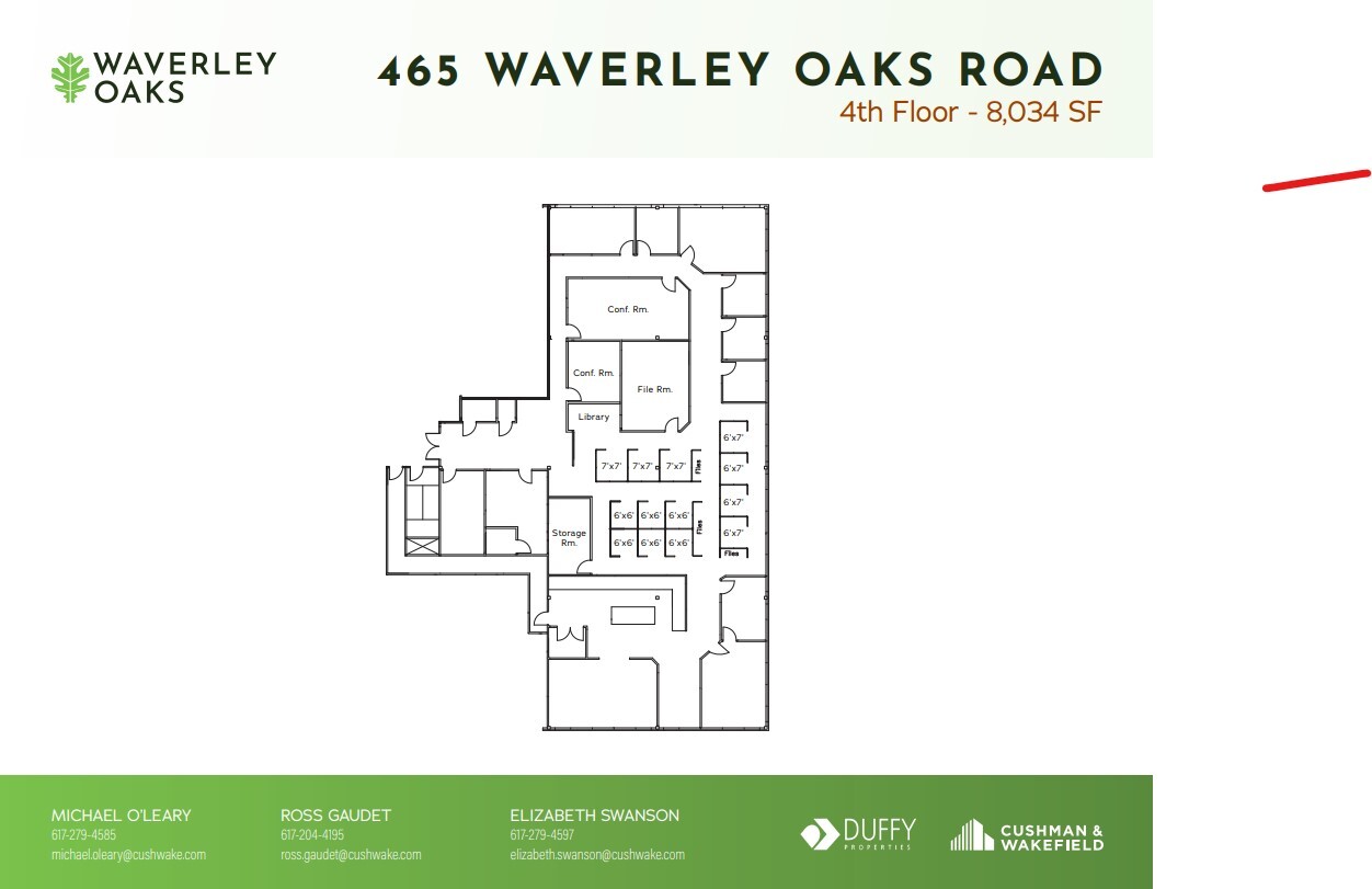 465 Waverley Oaks Rd, Waltham, MA à louer Plan d’étage– Image 1 sur 1