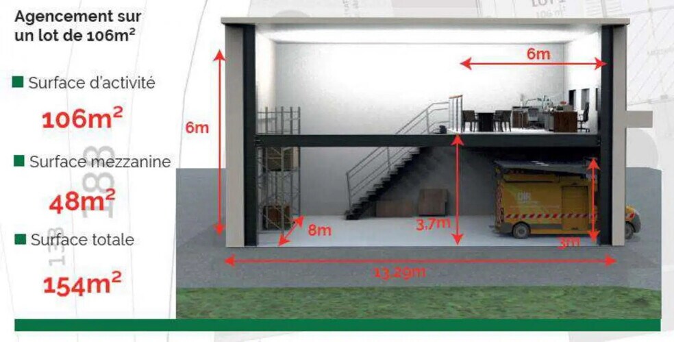 Local d’activités dans Mions à louer - Plan d’étage – Image 3 sur 3